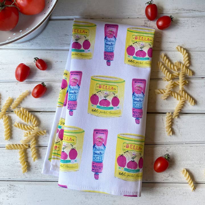 Red Sauce Tea Towel for wholesale by tiny farmhouse by Amy McCoy