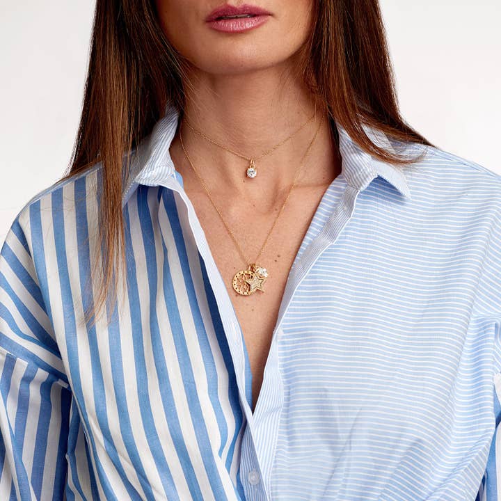 One and One Studio - Vendita all'ingrosso Collana con ciondolo/pendaglio - Collana girocollo con ciondolo a forma di diamante CZ Solitaire2