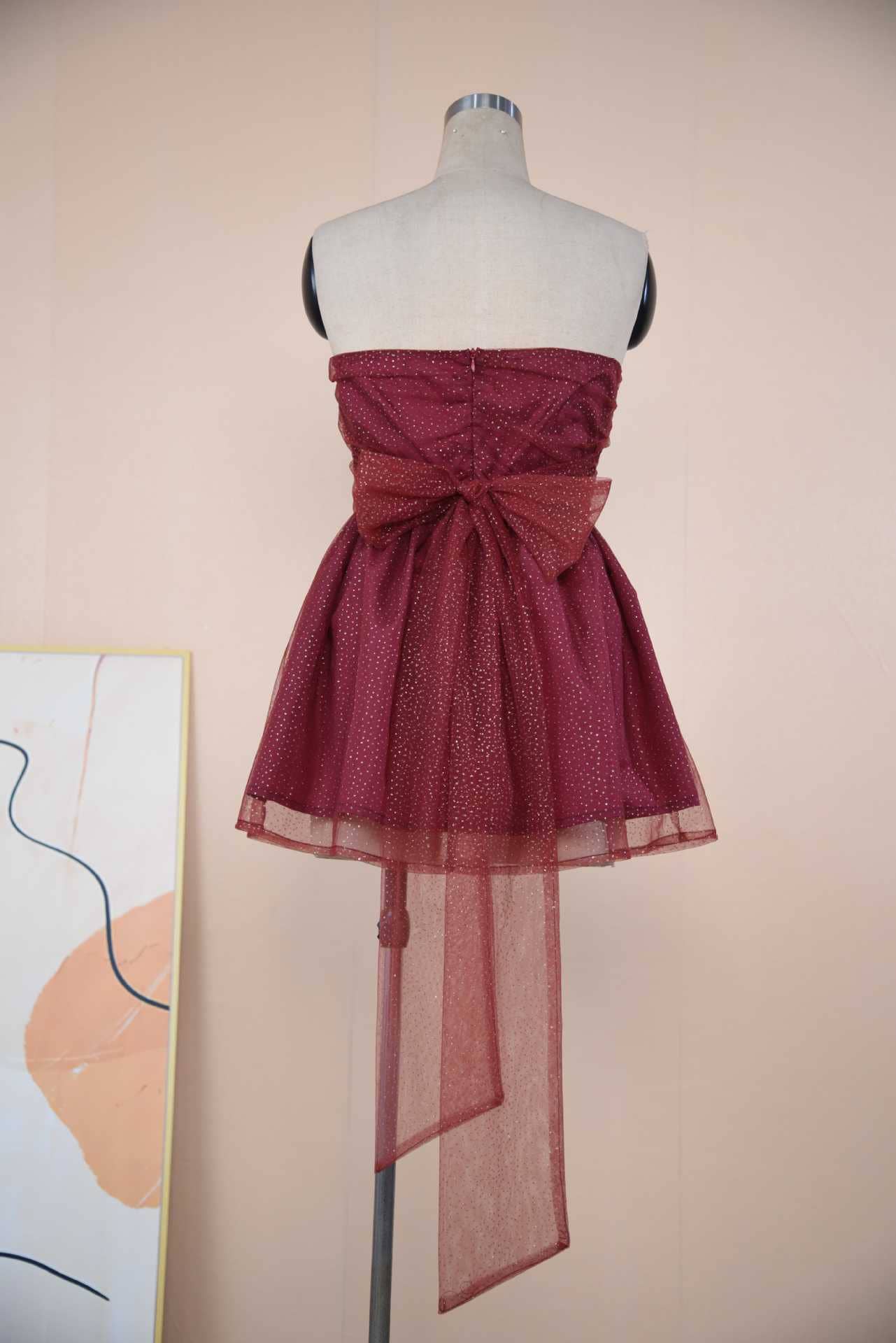 Sanyao Fashion – wholesale Dress – Women's – SF11 Elegant One-Shoulder Tube Top Tutu Skirt Backless Dress20