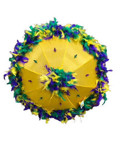 Mardi Gras Creations – wholesale Umbrella – Unisex – Mardi Gras Feathered Parasol2
