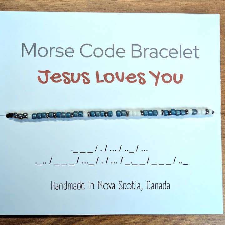 Jesus Loves You Morse Code Bracelet - Seed Bead Bracelet for wholesale by Harper House Studio