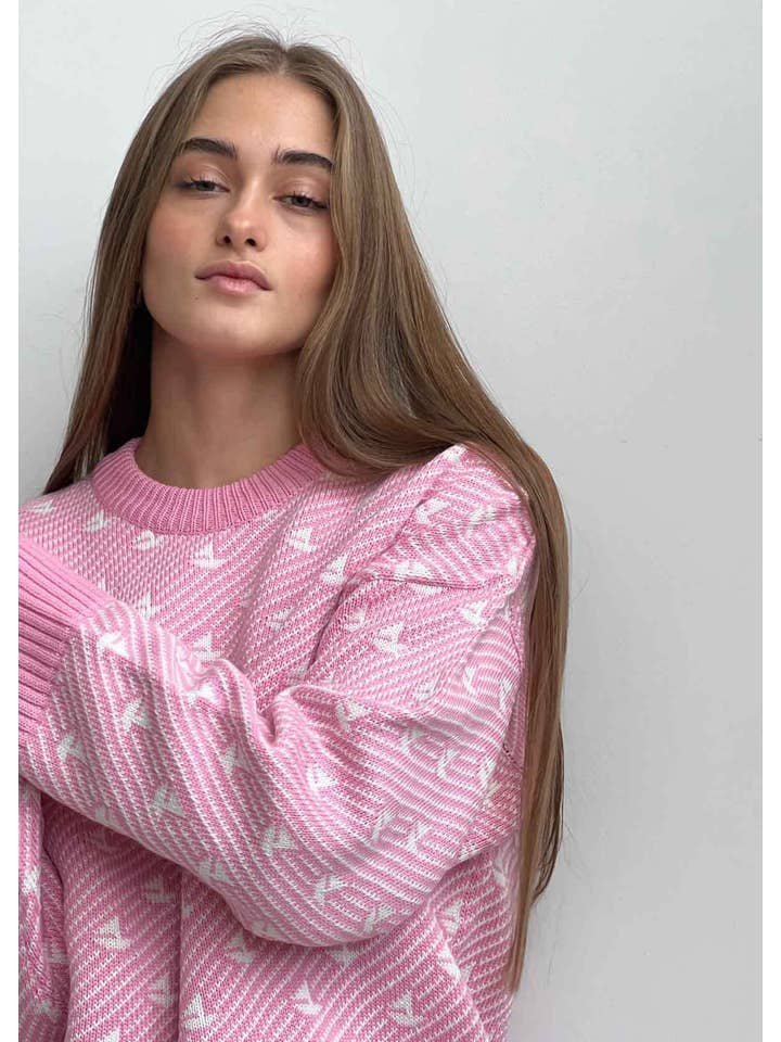 Pink Nautical Charm Knit Sweater for wholesale on Faire