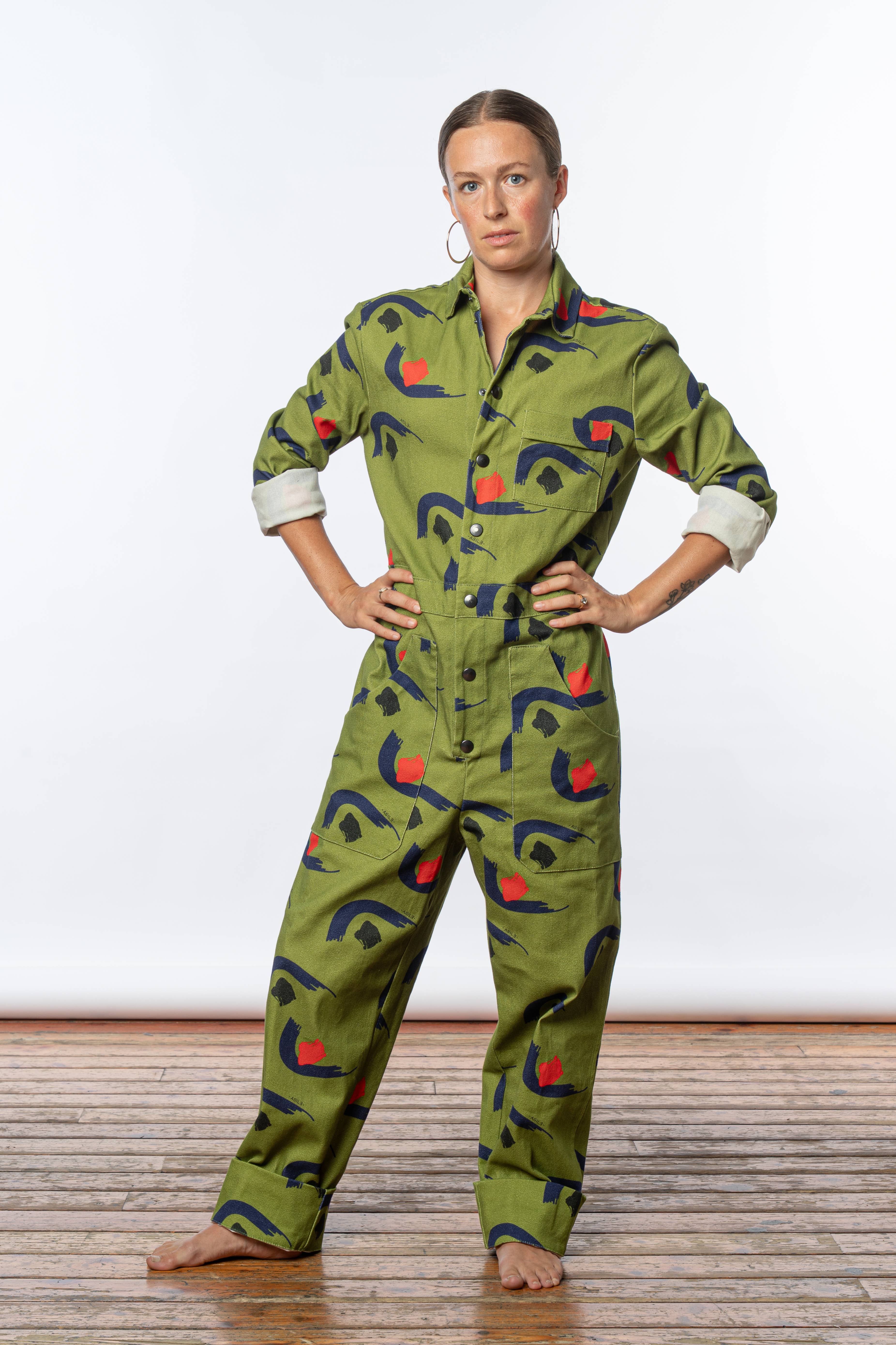 ASILE – Engroshandel Jumpsuit - Unisex – DRAKTEN Asile – Print Spicy Green1