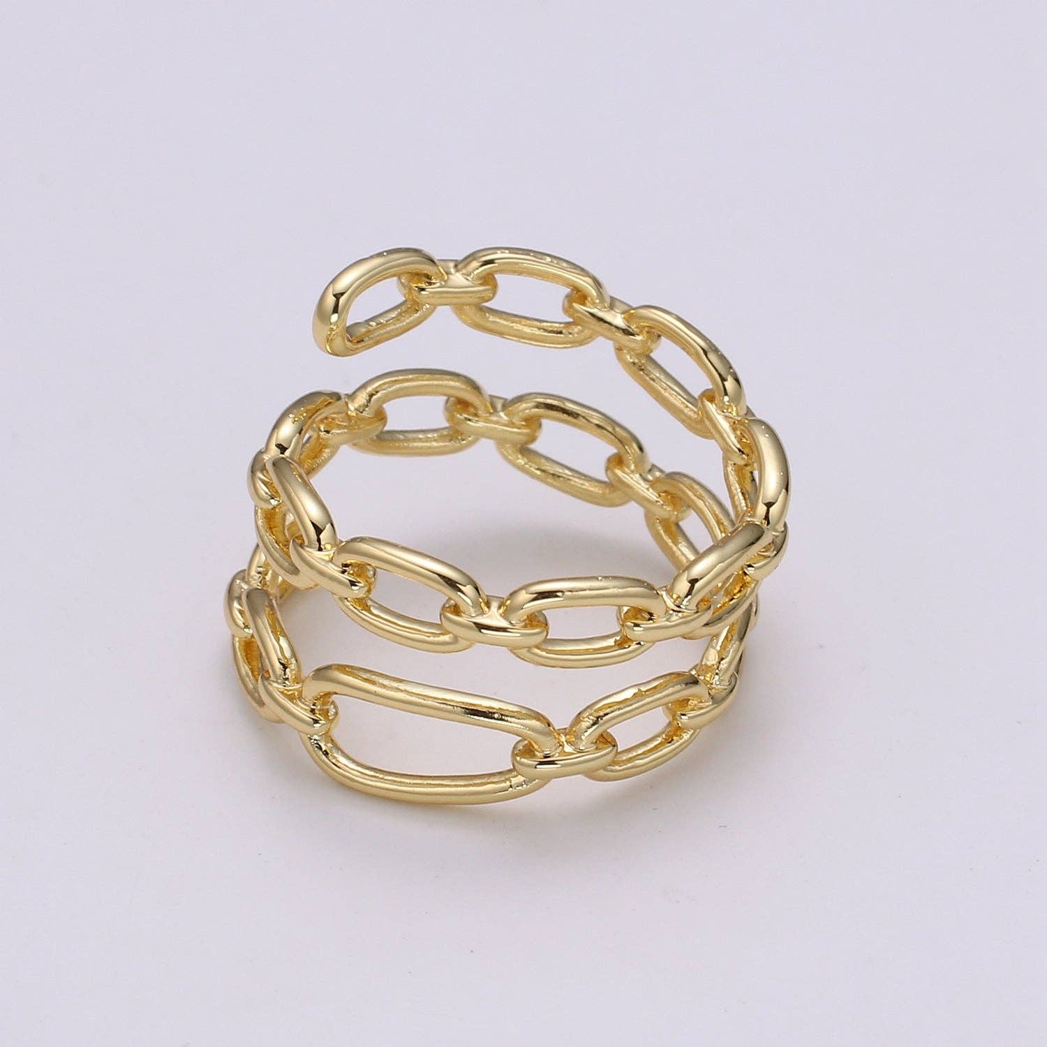 Aim Eternal - Wholesale Chain Ring - 14k Gold Filled Chain Ring, Gold Stacking Ring, Thick Chain