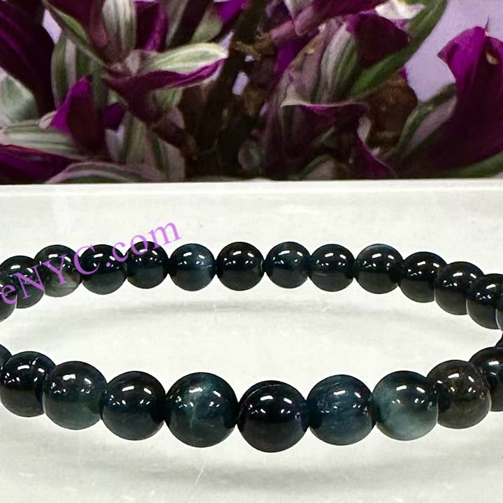 KayleeNYC - Wholesale Jewelry Set - Natural Blue Tiger Eye 6mm 7.5” Stretch Bracelet5