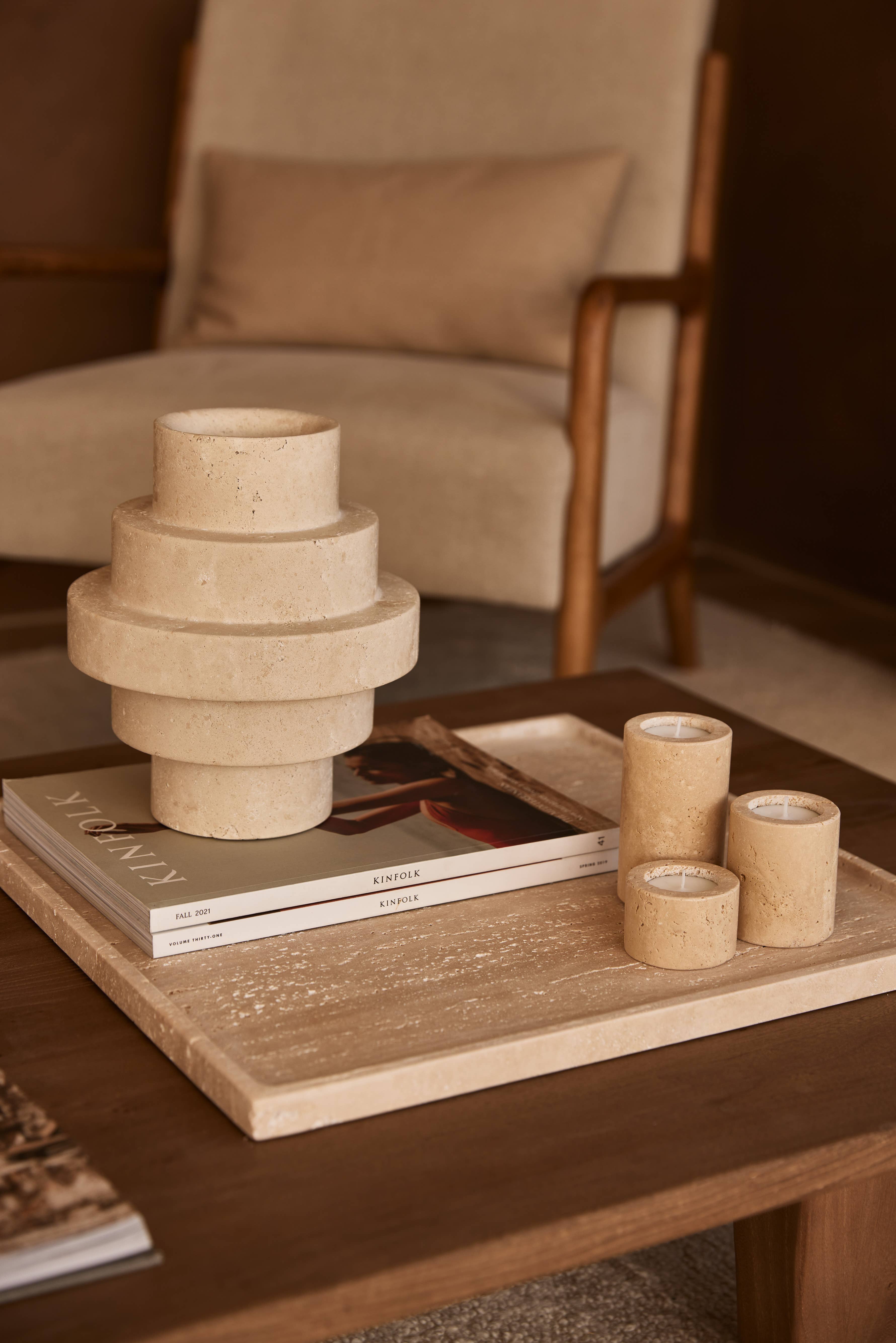 MOOISA B.V. - Vendita all'ingrosso Vasi - Vaso Agano in Travertino M3