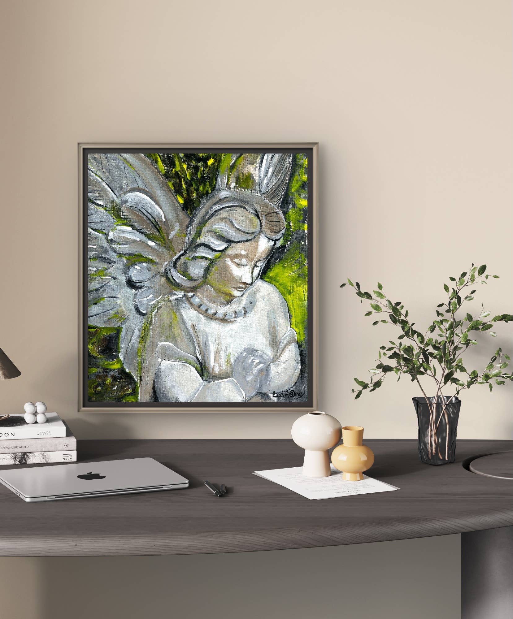 House Candy Wall Art | Lisa Alex Gray – wholesale Art print – Angel in Prayer – Tranquil Spiritual Wall Art Print 6