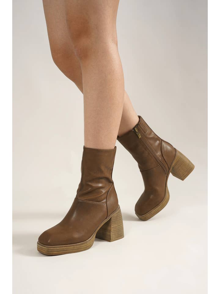 BEAST FASHION - Wholesale Booties - Women's - FOSTER-03 Block Heel Ankle Boots3