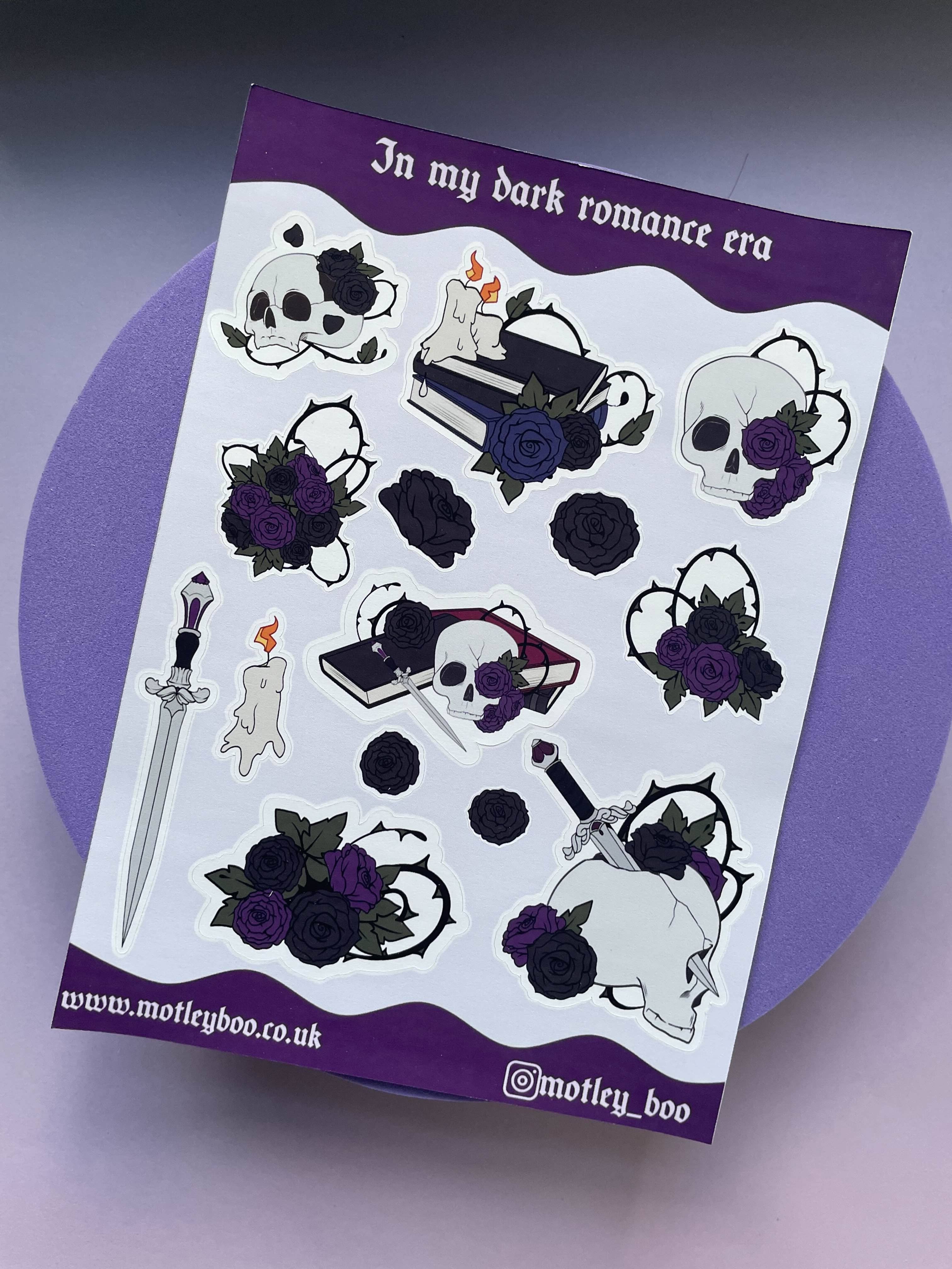 Motleyboo - Wholesale Sticker - In my dark romance era sticker sheet, bookish stickers0