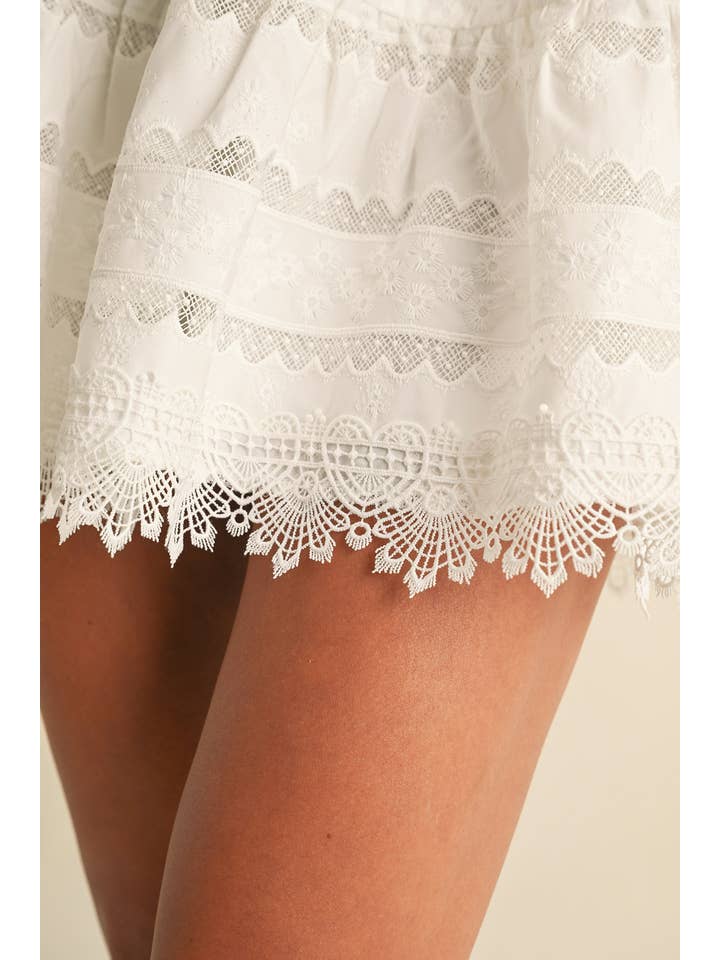 White Lace Cotton MIni Skirt for wholesale on Faire6
