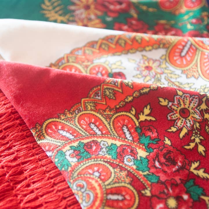 Portuguese Minhoto Scarf "Red" for wholesale by Casa Sofia