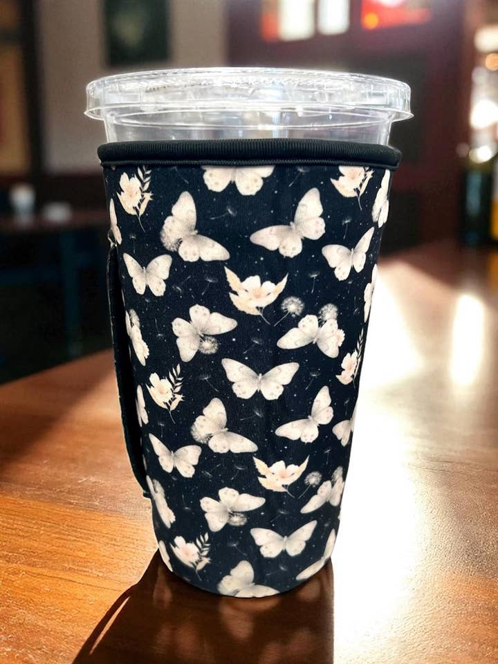 20 OZ Butterfly Dreams Insulated Cup Cover Sip Sleeve Fits 20-32 OZ Cups for wholesale by Sip Sleeves ~ Insulated Cup Sleeves and Drink Accessories