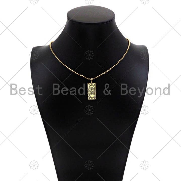 BestBeads&Beyond - Wholesale Individual charm/pendant - Hamsa Hand Charm Pendant, Brass and Gold-Filled Charm4