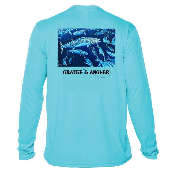 Grateful Angler Künstlerkollektion: Hunting Wahoos UV für den Großhandel von Grateful Diver