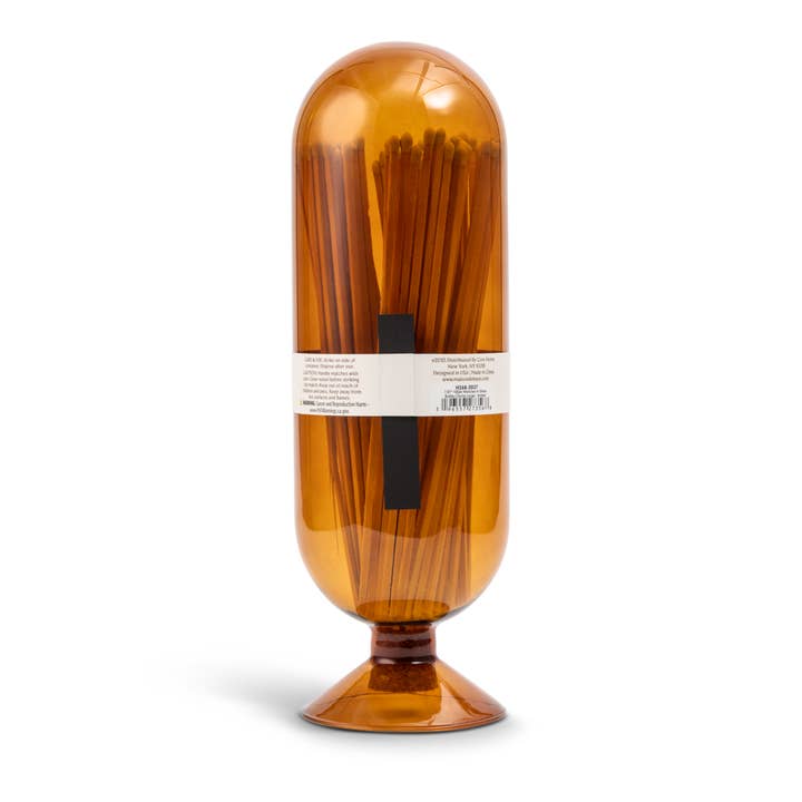 Core Home - Wholesale Matches - 7.87" 100pk Matches in Glass Bottle Cloche Large - Amber