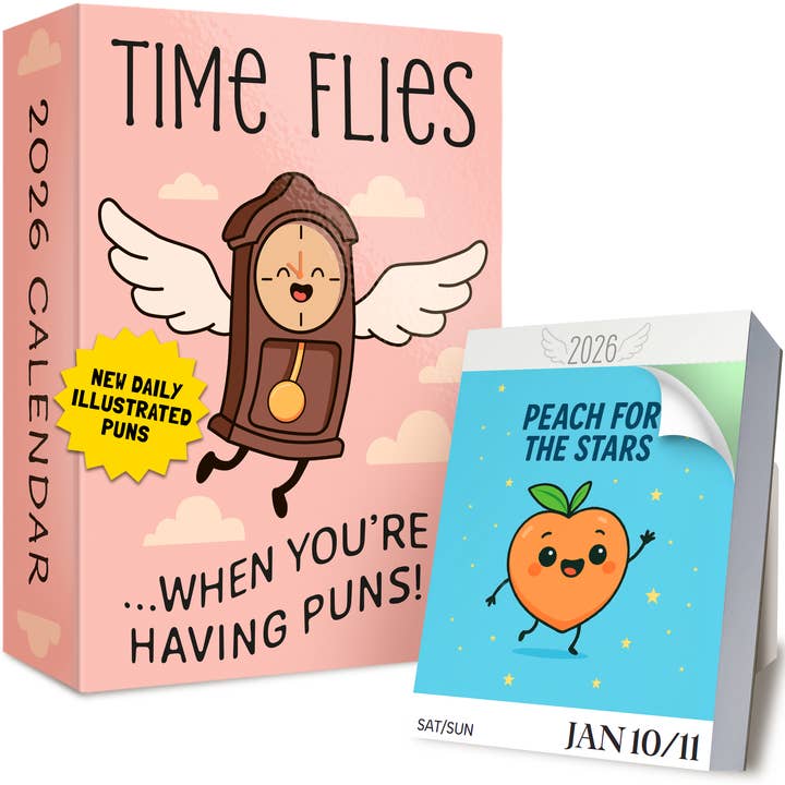 RYVE 2026 Punny Day-to-Day Calendar | Funny Daily Desktop Calendar Christmas Stocking Stuffer Gift for Home or Office, Funny Desk Calendar 2026, Daily Tear Off Pages with Puns, White Elephant Gifts for wholesale by RYVE