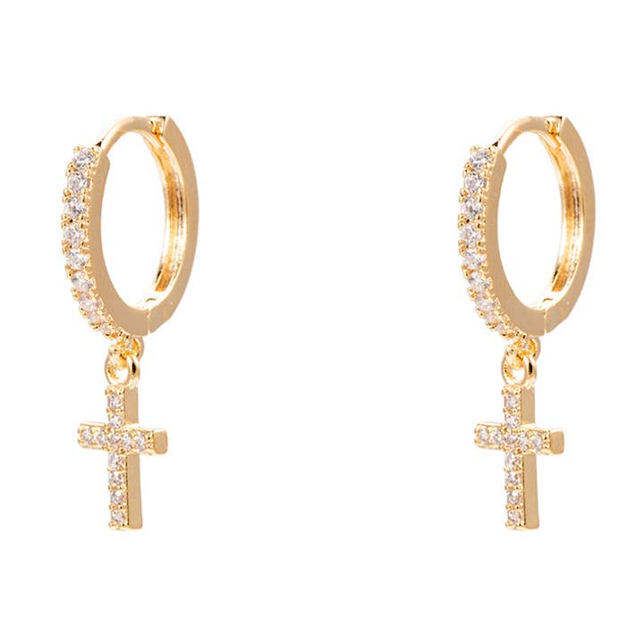 Cala Rose - Vendita all'ingrosso Orecchini a cerchietto - Orecchini a cerchio TINY CROSS0