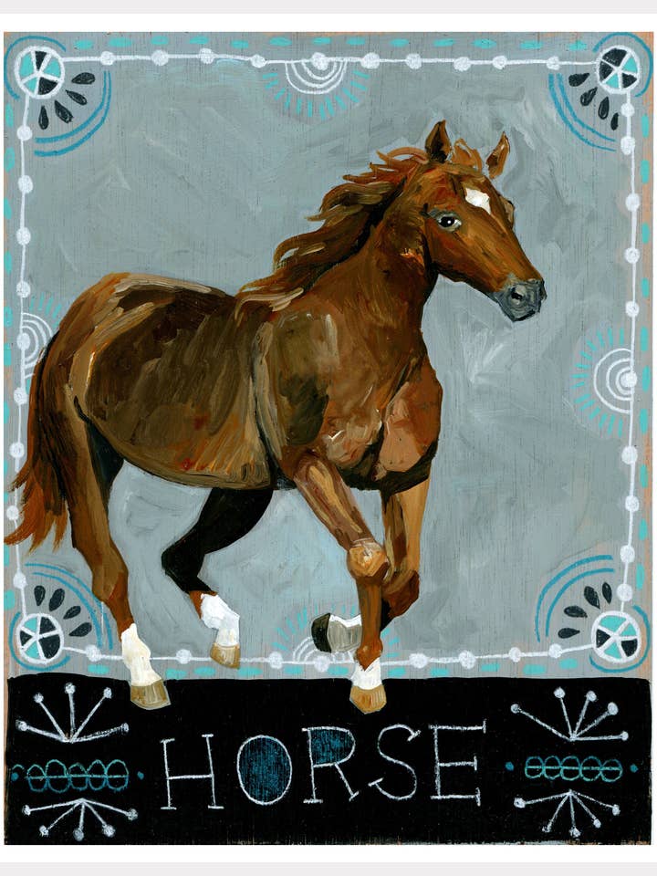 Estampado de tótem animal - Caballo para venta al por mayor de Jessica Swift