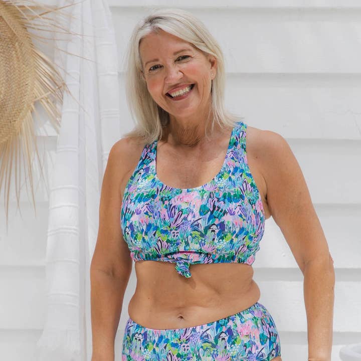 Lara Bikini Top - Jungle Weeds for wholesale by Full Bums Swimwear