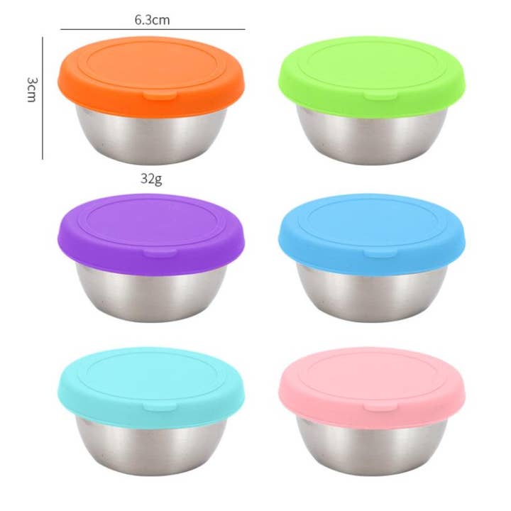 Mum Made Yum - Wholesale Food storage container - Stainless Steel Sauce & Condiment Containers (6 Pack)6
