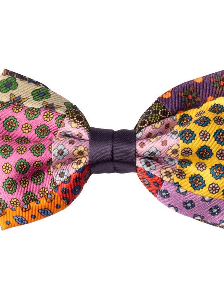 Vintage Patchwork Seidendruck Fliege mit Multicolor-Muster PATCH1157 für den Großhandel von Graffeo Cravatte