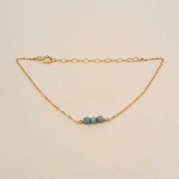 Turquoise Three Bead Bracelet for wholesale by May Martin