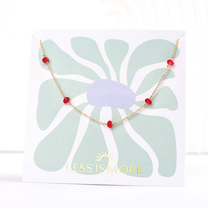 Red Jade Unity Necklace (Gold or Silver) for wholesale by Less is More