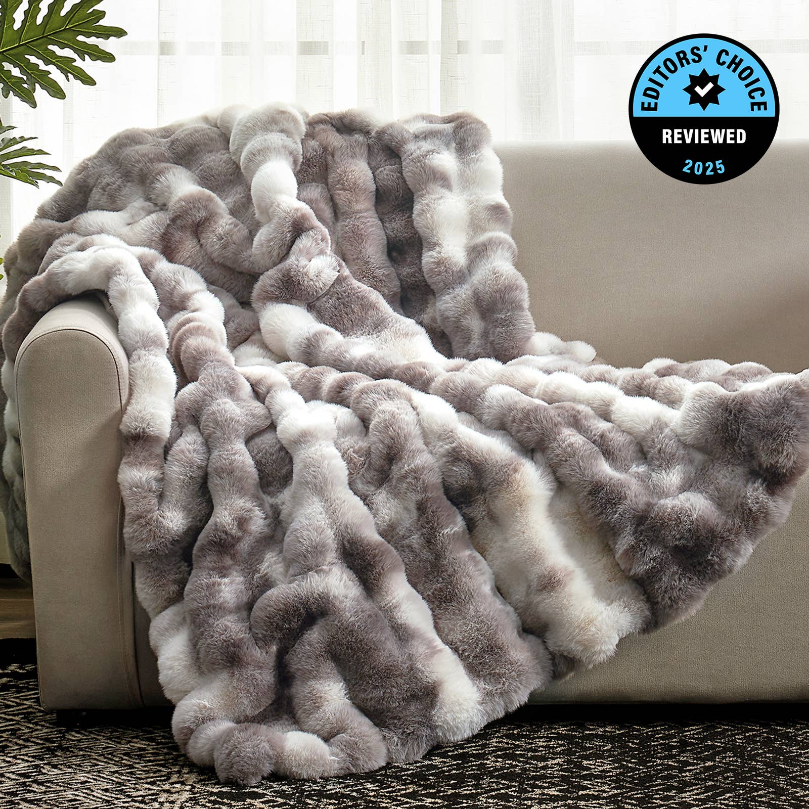 DreamValley - Wholesale Throw Blanket - CB Luxurious Faux Fur Bubble Throw Blankets, Tie-dye Color5