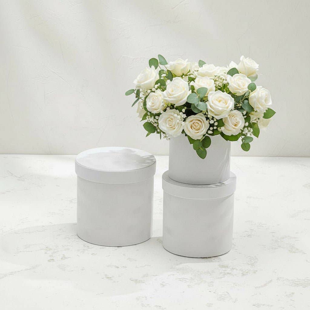 Elegant Design Supply - Wholesale Decorative Box - Chic Velvet Round Flower Box with Lid8