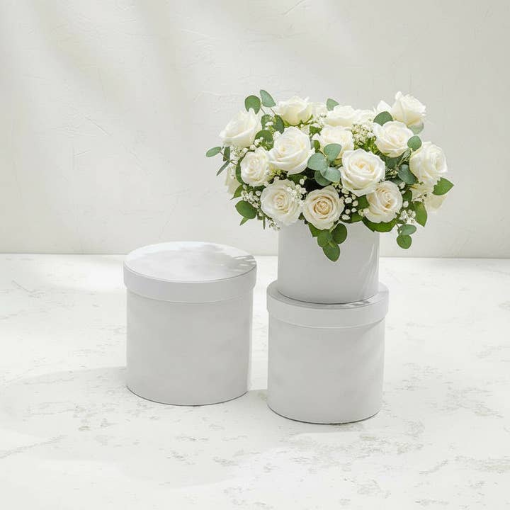 Elegant Design Supply - Wholesale Decorative Box - Chic Velvet Round Flower Box with Lid8