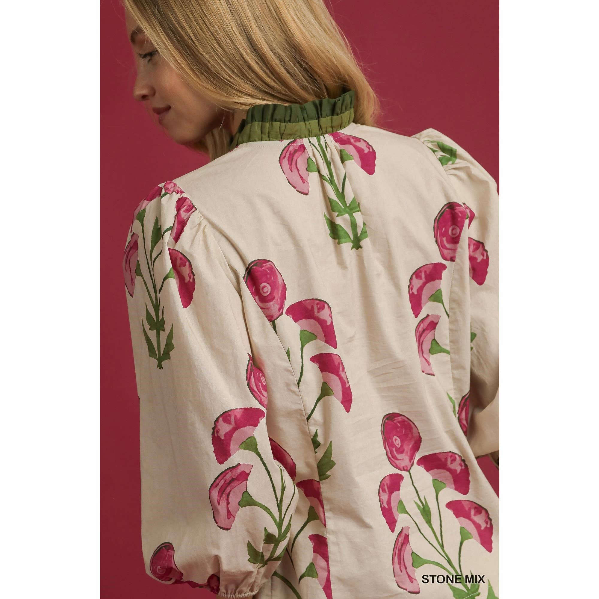 STYLE USA - Vente Tunique – femme - Haut à volants à imprimé floral8