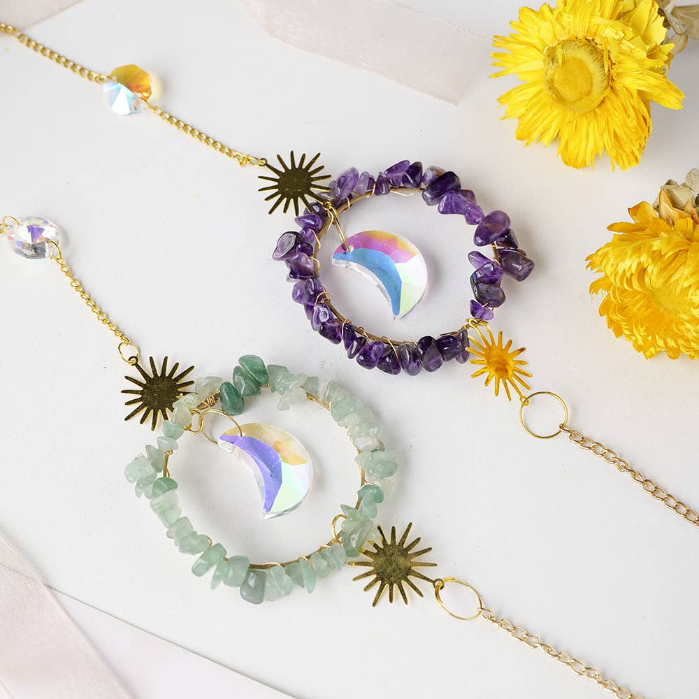 Crystolver (We Cover All Import Fees) - Wholesale Suncatcher - Round  Moon Pendant Crystal Sun Catcher Hanging11