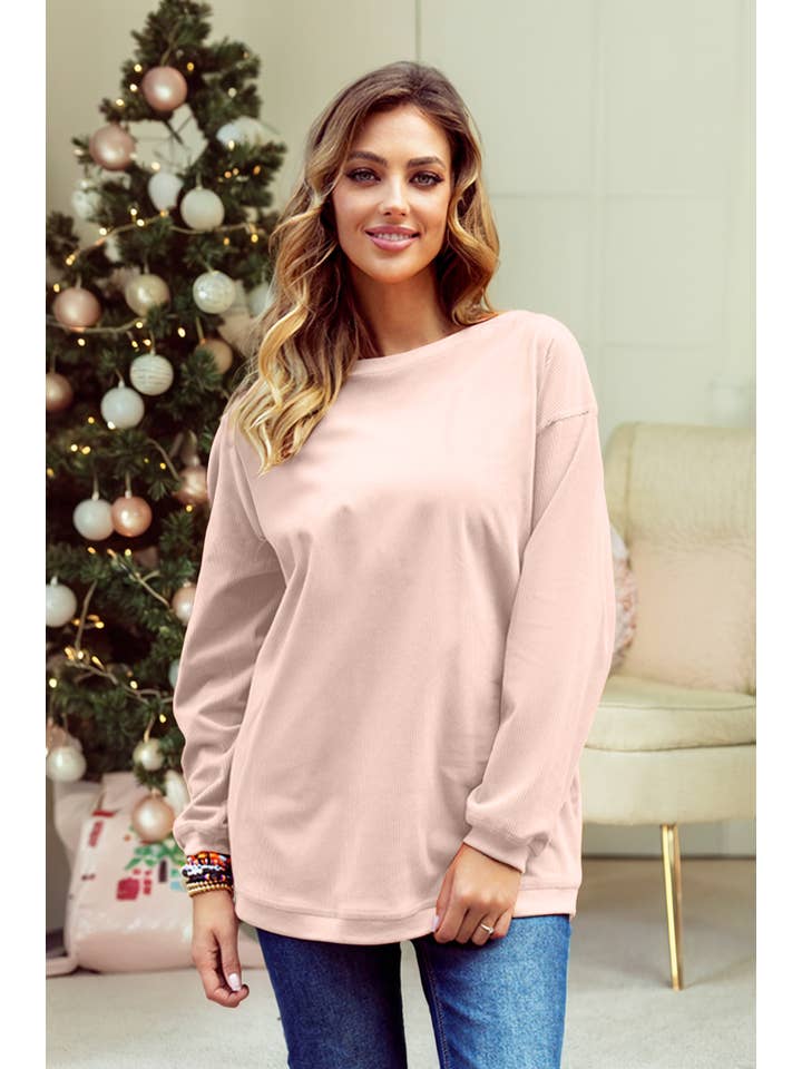 1 the Woman - Vente Sweat-shirt – femme - Sweat-shirt surdimensionné en velours côtelé S-3XL/ 16 couleurs16