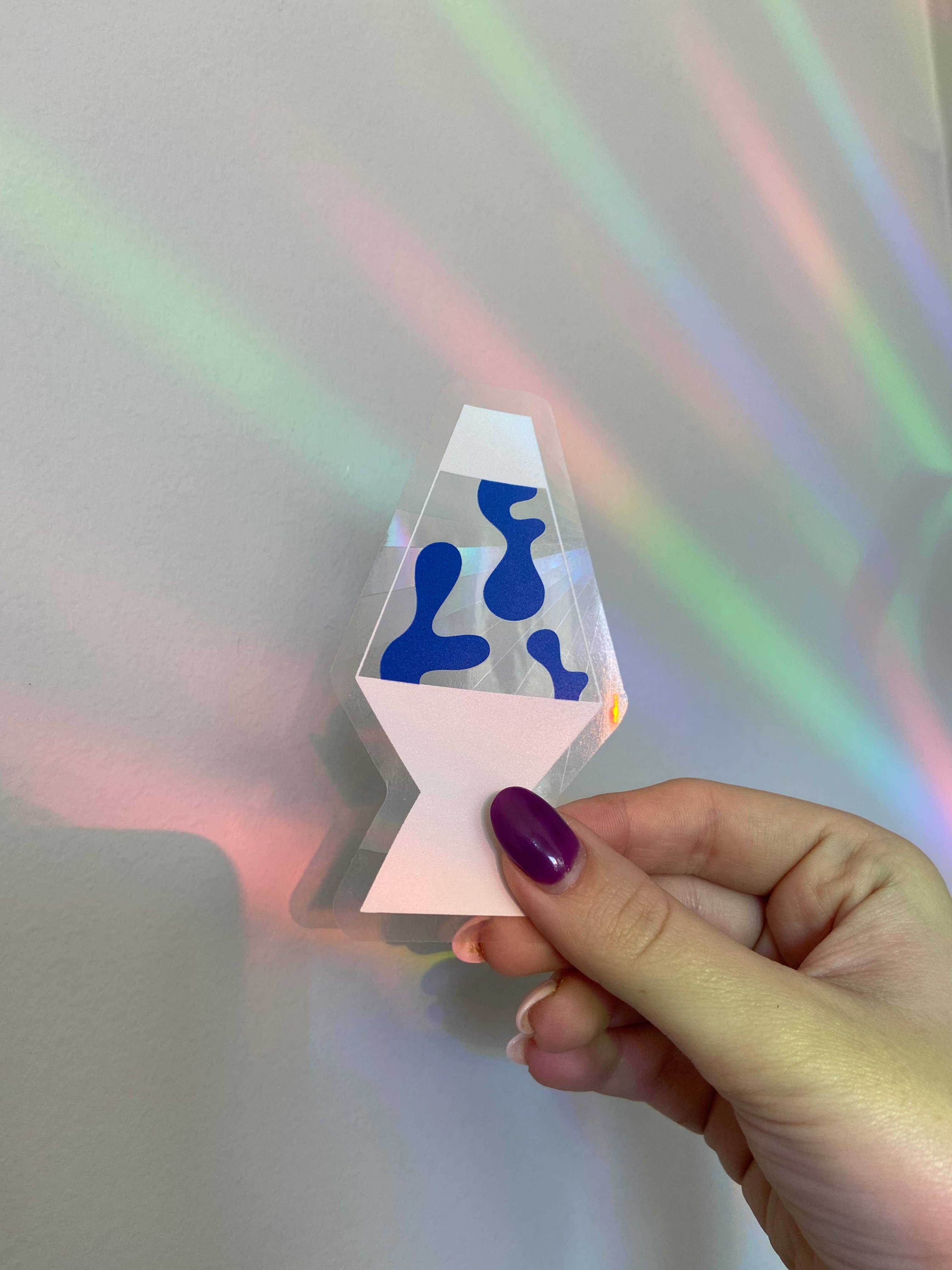 Alex Daley Designs - Vente Attrape-soleil - Autocollant de lampe à lave arc-en-ciel, accroche-soleil pour fenêtre3