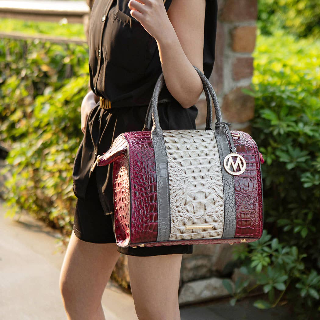 MKF Collection - Venta al por mayor Bolso con correa - Mujer - Bolso Ember de piel vegana con estampado de cocodrilo sintético para mujer9