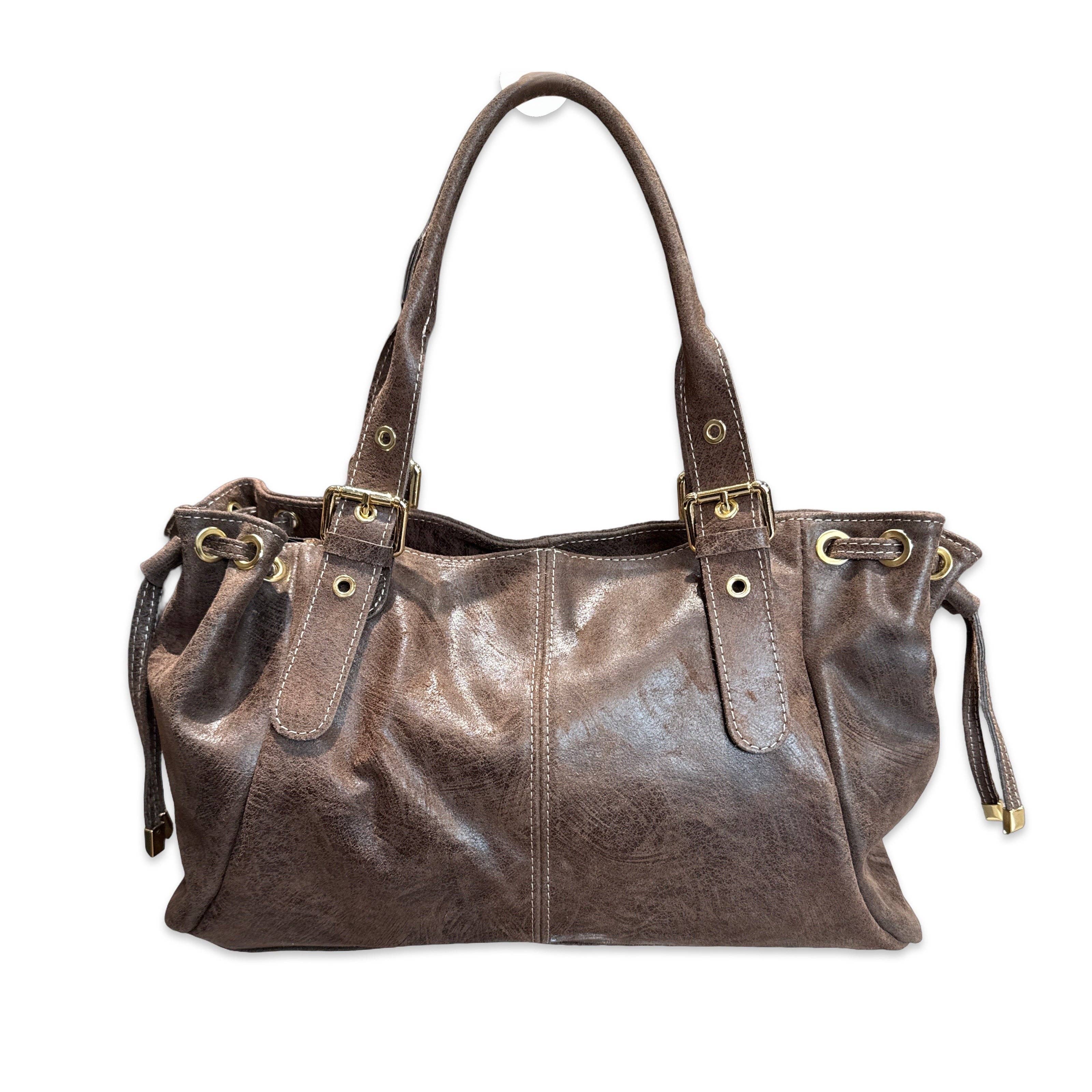 Louisa lee - Venta al por mayor Bolso con correa - Mujer - BOLSO DE CUERO CEPILLO CORDÓN ANCHO1