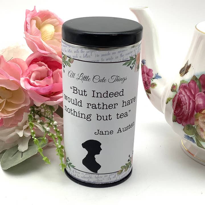 Thee Jane Austen Earl Grey Vanille Vijg theezakjes met blik voor wholesale door All Little Cute Things