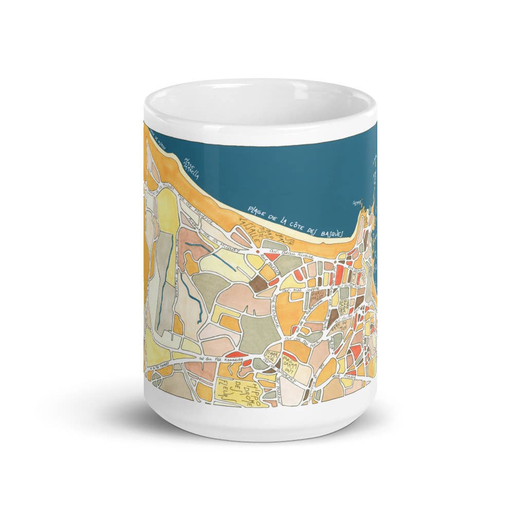 EmYLo - Wholesale Coffee Mug - BIARRITZ illustrated mug - Design City Maps3