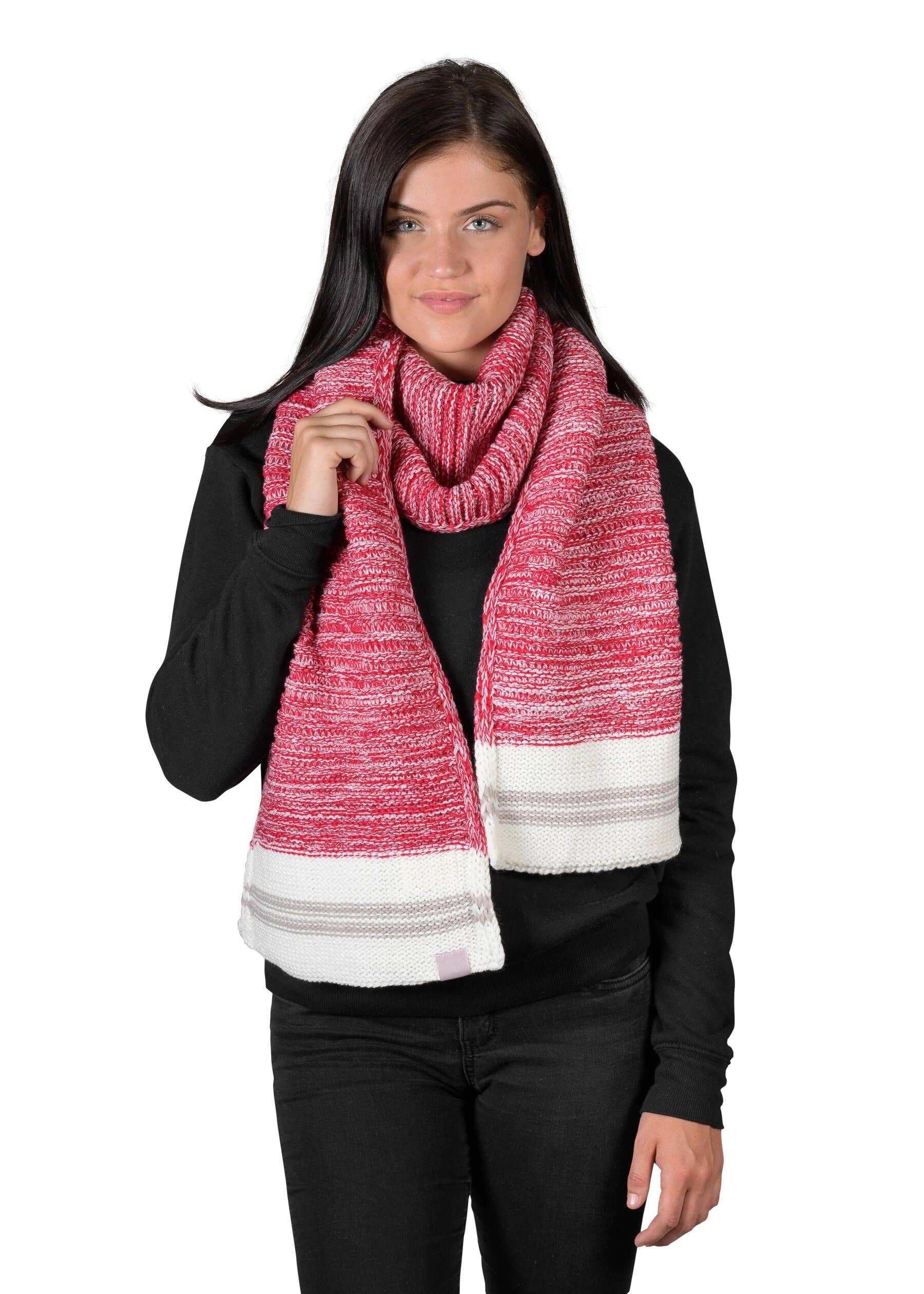 LATTELOVE - Wholesale Scarf - Women's - Canadiana Scarf by Coffee Shoppe - Deep Red Color5