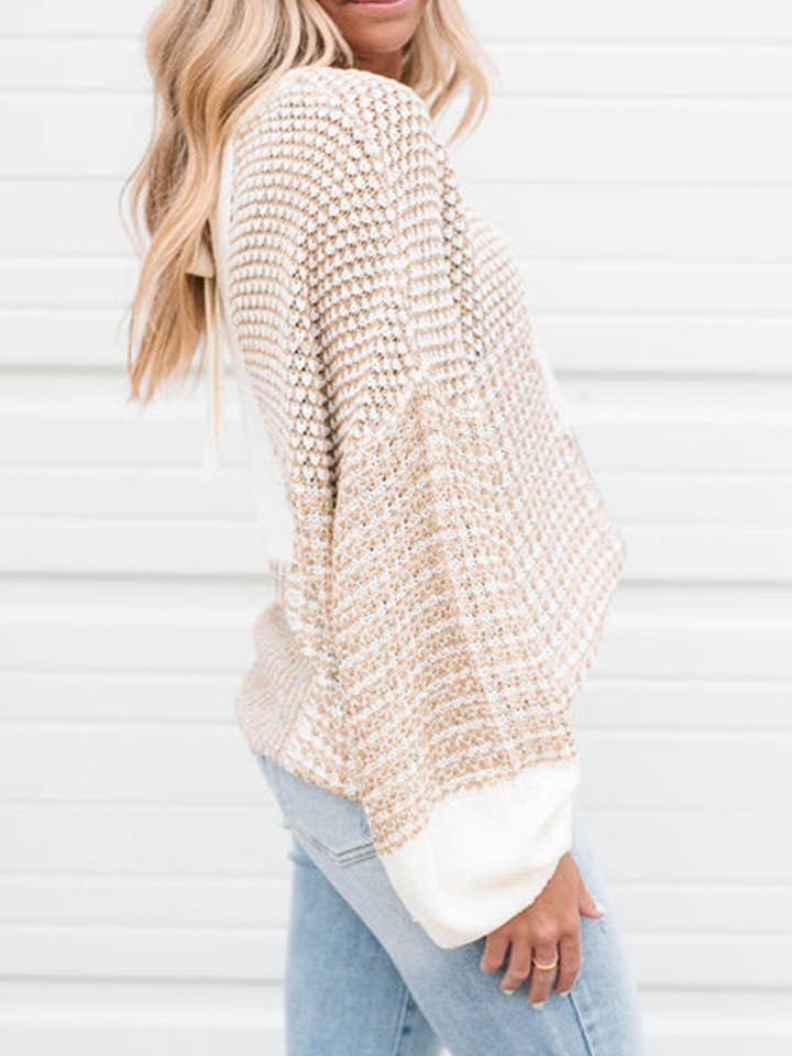 White Pullover crewneck long-sleeved knitted sweater for wholesale on Faire