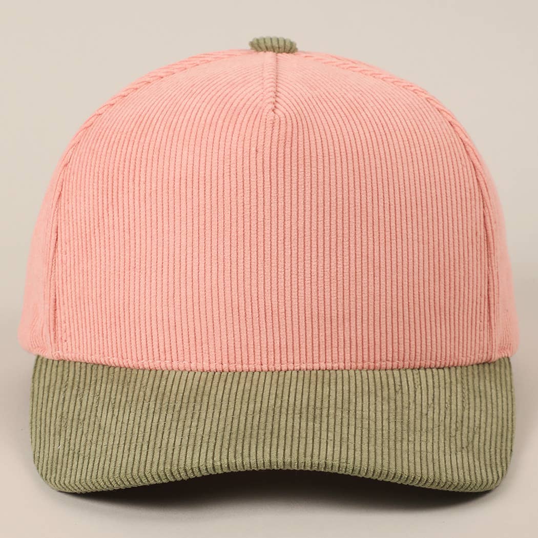 Fashion City - Wholesale Baseball Cap - Unisex - Plain Two Tone Corduroy 5 Panel Trucker Hat36