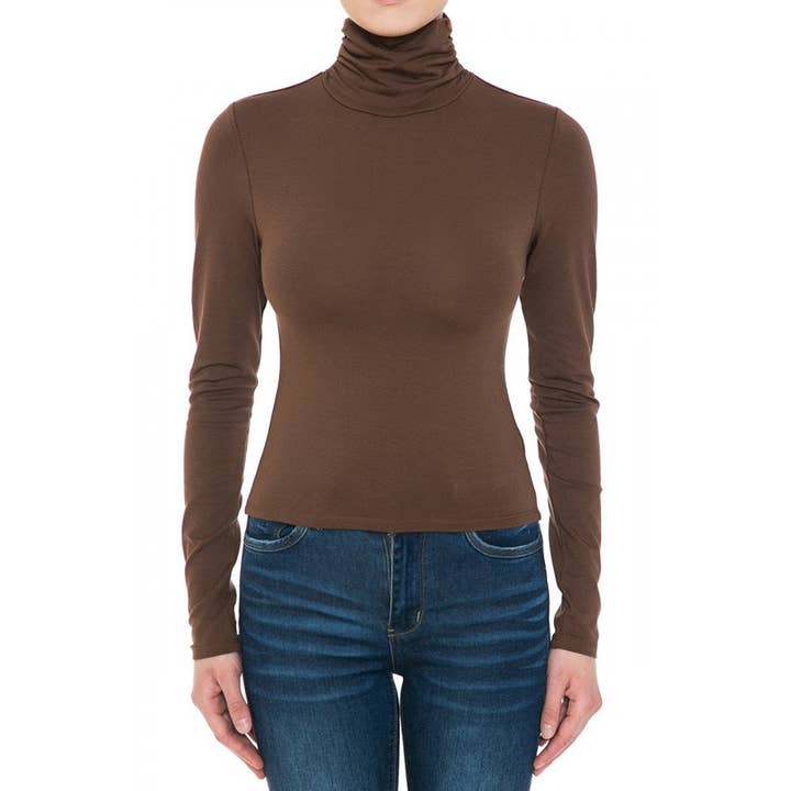 Timeless - Wholesale Knit Top - Women's - RUCHED TURTLE NECK CROP TOP