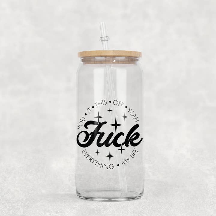 "F*ck" 16oz Glass Can for wholesale by fangirl creative