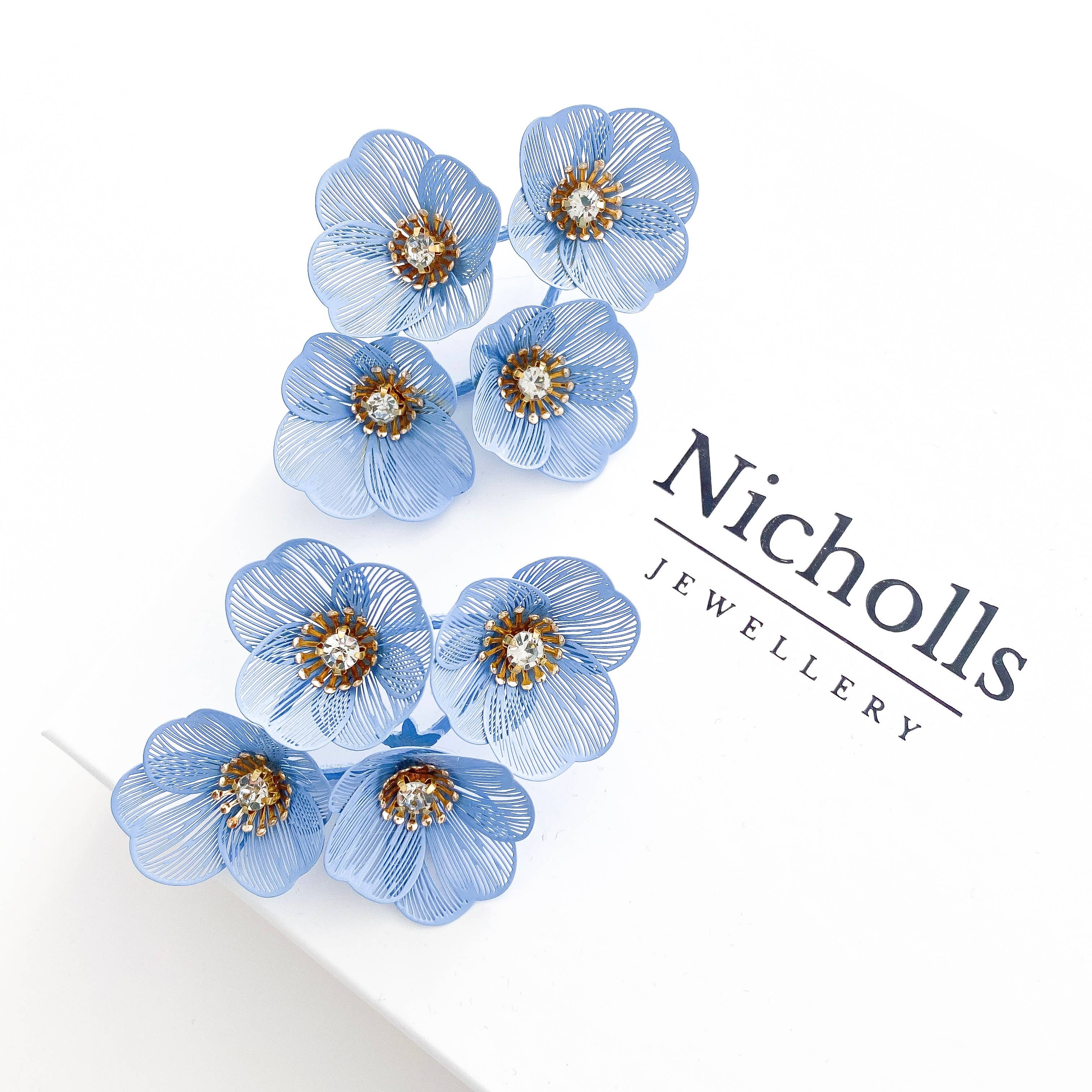 Nicholls Jewellery - Wholesale Dangle Earrings - Large Statement Oh Baby Blue Earrings7