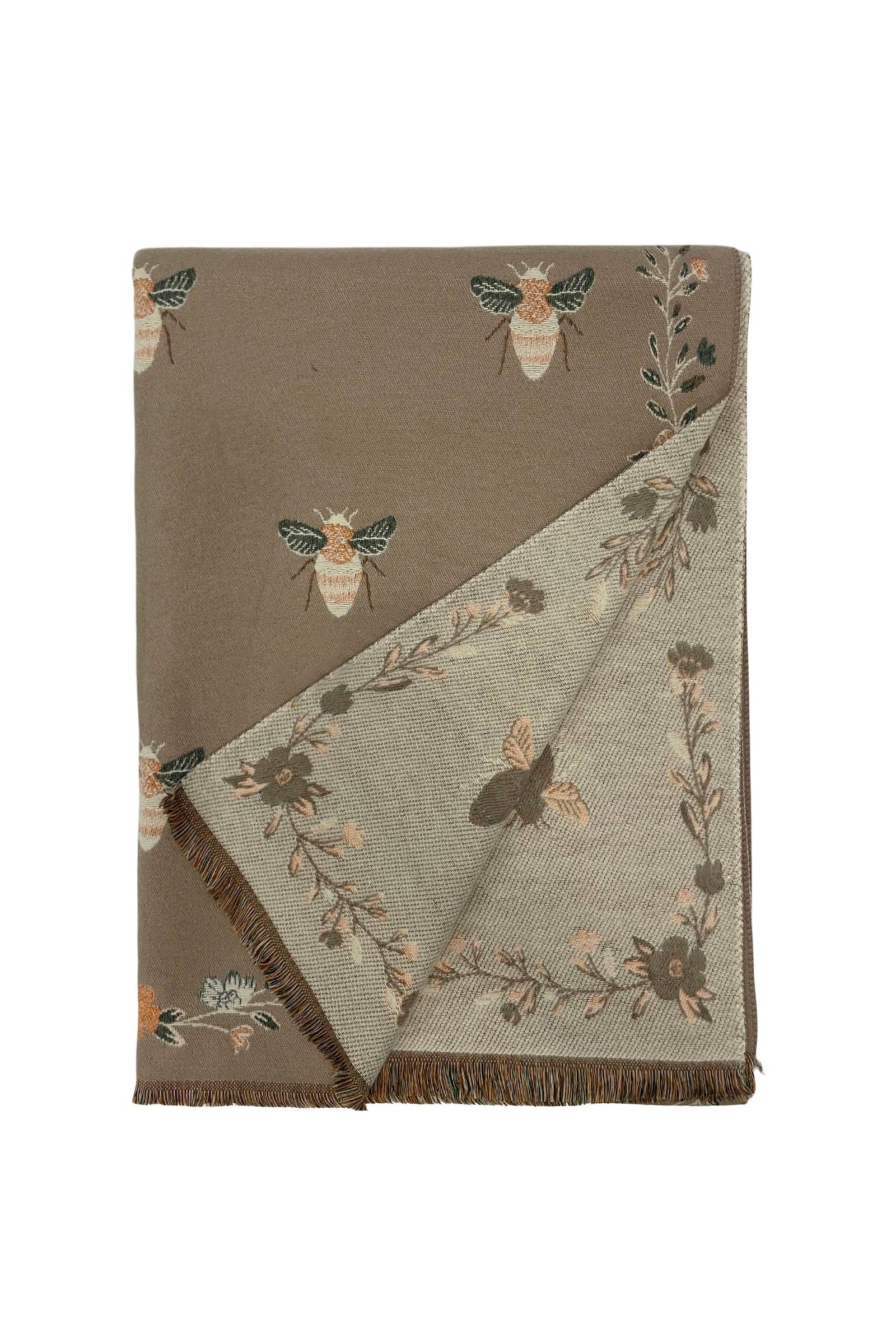 Fashion Scarf World - Wholesale Scarf - Women's - Bee & Floral Soft Woven Frayed Scarf15