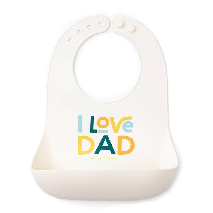Off White I Love Dad Wonder Bib for wholesale on Faire