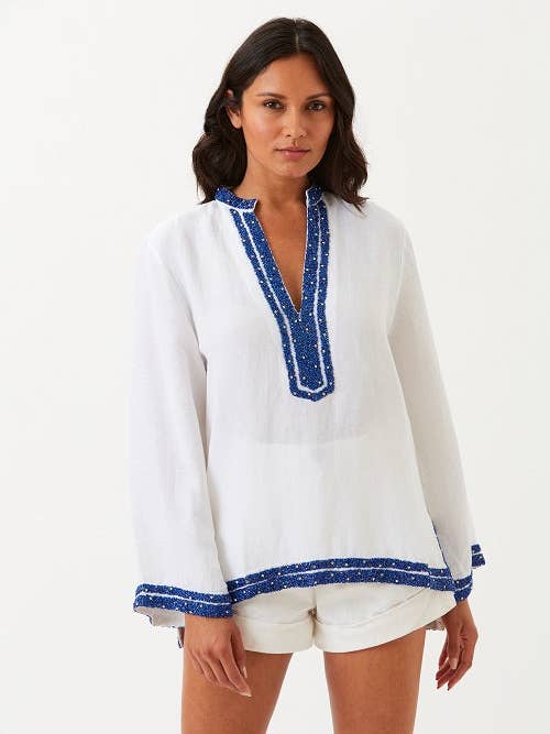 BEADED INDRANI TUNIC for wholesale by Amita Naithani