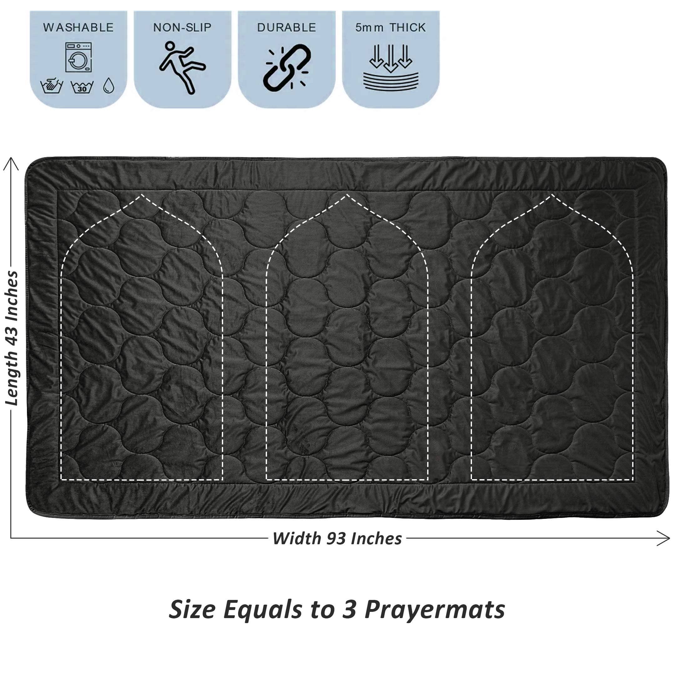 Cottonpassion_US - Wholesale Vloerkleed - Luxe fluwelen gebedskleed voor drie personen, islamitisch tapijt voor woonruimte3