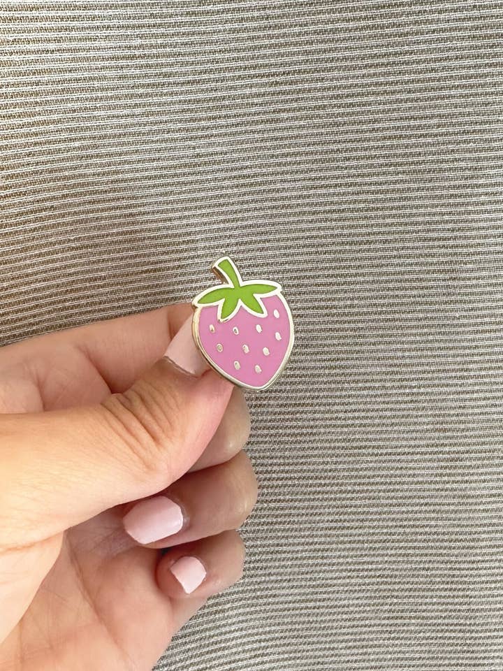 Pink Strawberry Pin for wholesale by Tickle Me Lavender