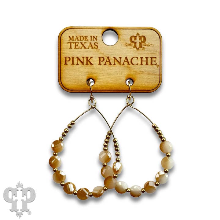 Pink Panache Brands - Wholesale Dangle Earrings - Coin bead teardrop earring, last call3